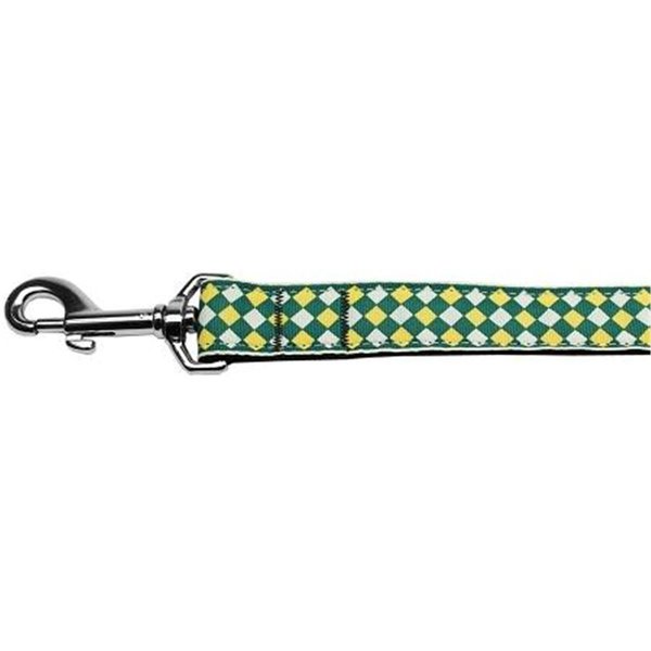 Unconditional Love 1 in. 4 ft. Green Checkers Nylon Dog Leash UN797079